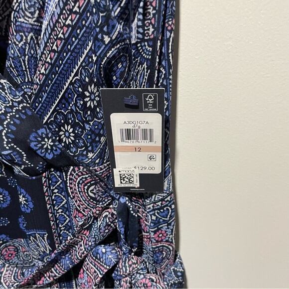 Tommy Hilfiger - Elegant Blue Paisley Wrap Dress New with Tag - Picture 3 of 8